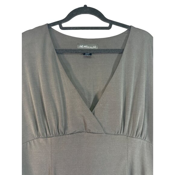 La Femme 4X  Black Long Sleeve Surplice Neck Blouse 4X - Picture 2 of 7